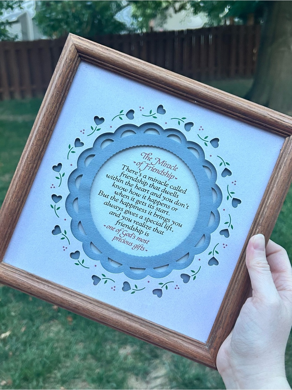 Cottage Core Wood Friendship Print Decor